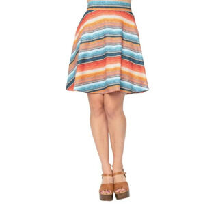 UNIQUE VINTAGE Briella Striped Flared Skirt – Retro 70s Style *